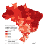 PORCENTAGEM DA POPULAÇÃO COM RENDA DE ATÉ TRÊS SALÁRIOS MÍNIMOS POR SEÇÃO E SUBSEÇÃO JUDICIÁRIA FEDERAL